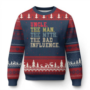 Retro Uncle Ugly Christmas Sweater Best Funny Uncle Fathers Day TS10 Navy Red Print Your Wear