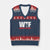 WTF Wheres The Fire V-Neck Knit Sweater Vest Funny Fireman Firefighter TS10 Navy Red Print Your Wear