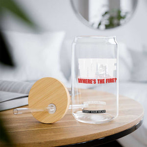 WTF Wheres The Fire Glass Can Funny Fireman Firefighter TS10 Print Your Wear