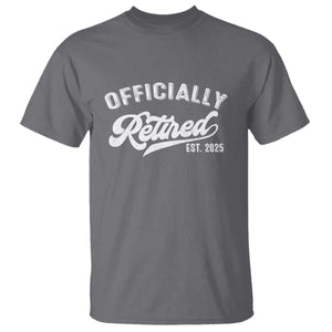 Officially Retired 2025 T Shirt Vintage Retirement TS10 Charcoal Print Your Wear