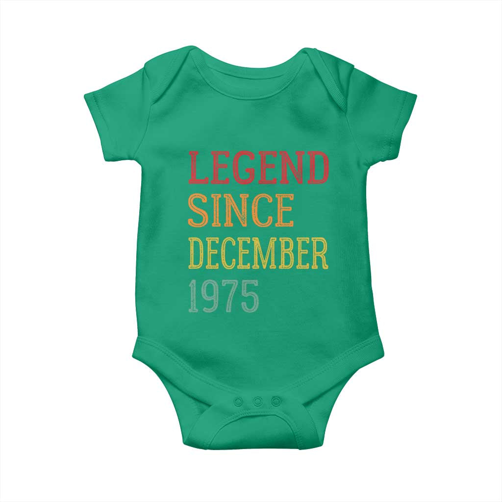 Legend Since December 1975 Baby Onesie Vintage Retro 50th Birthday Gifts TS10 Irish Green Print Your Wear