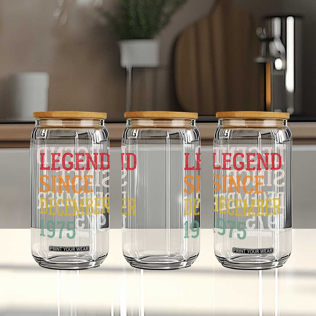 Legend Since December 1975 Glass Can Vintage Retro 50th Birthday Gifts TS10 Print Your Wear