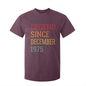 Legend Since December 1975 T Shirt For Kid Vintage Retro 50th Birthday Gifts TS10 Maroon Print Your Wear