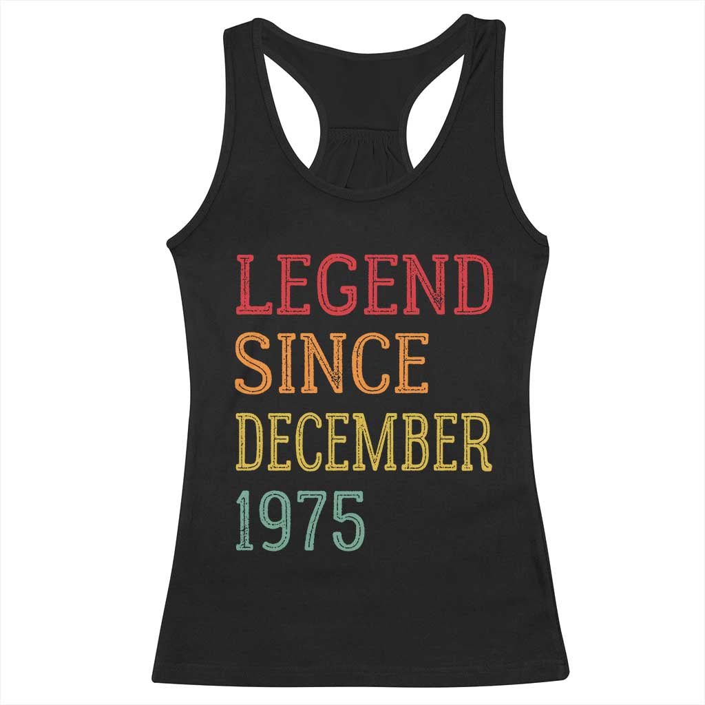 Legend Since December 1975 Racerback Tank Top Vintage Retro 50th Birthday Gifts TS10 Black Print Your Wear