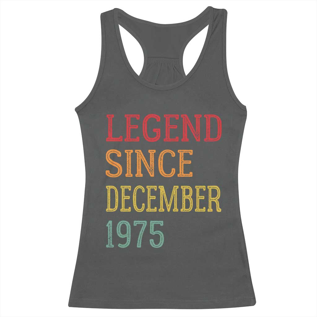 Legend Since December 1975 Racerback Tank Top Vintage Retro 50th Birthday Gifts TS10 Dark Heather Print Your Wear