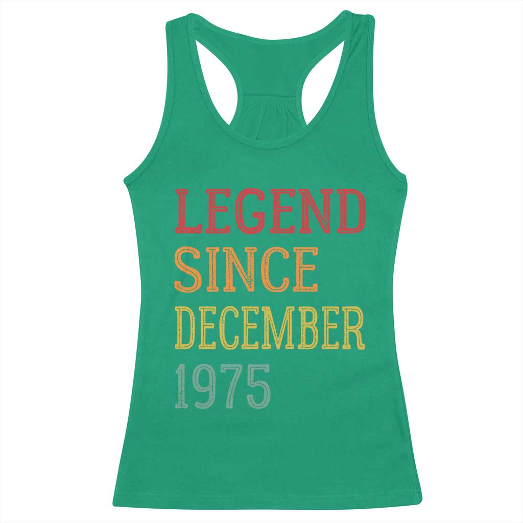 Legend Since December 1975 Racerback Tank Top Vintage Retro 50th Birthday Gifts TS10 Irish Green Print Your Wear