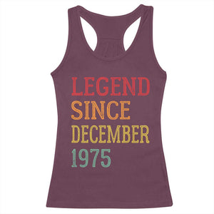 Legend Since December 1975 Racerback Tank Top Vintage Retro 50th Birthday Gifts TS10 Maroon Print Your Wear