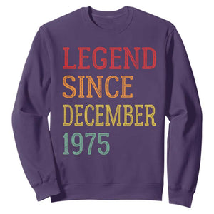 Legend Since December 1975 Sweatshirt Vintage Retro 50th Birthday Gifts TS10 Purple Print Your Wear