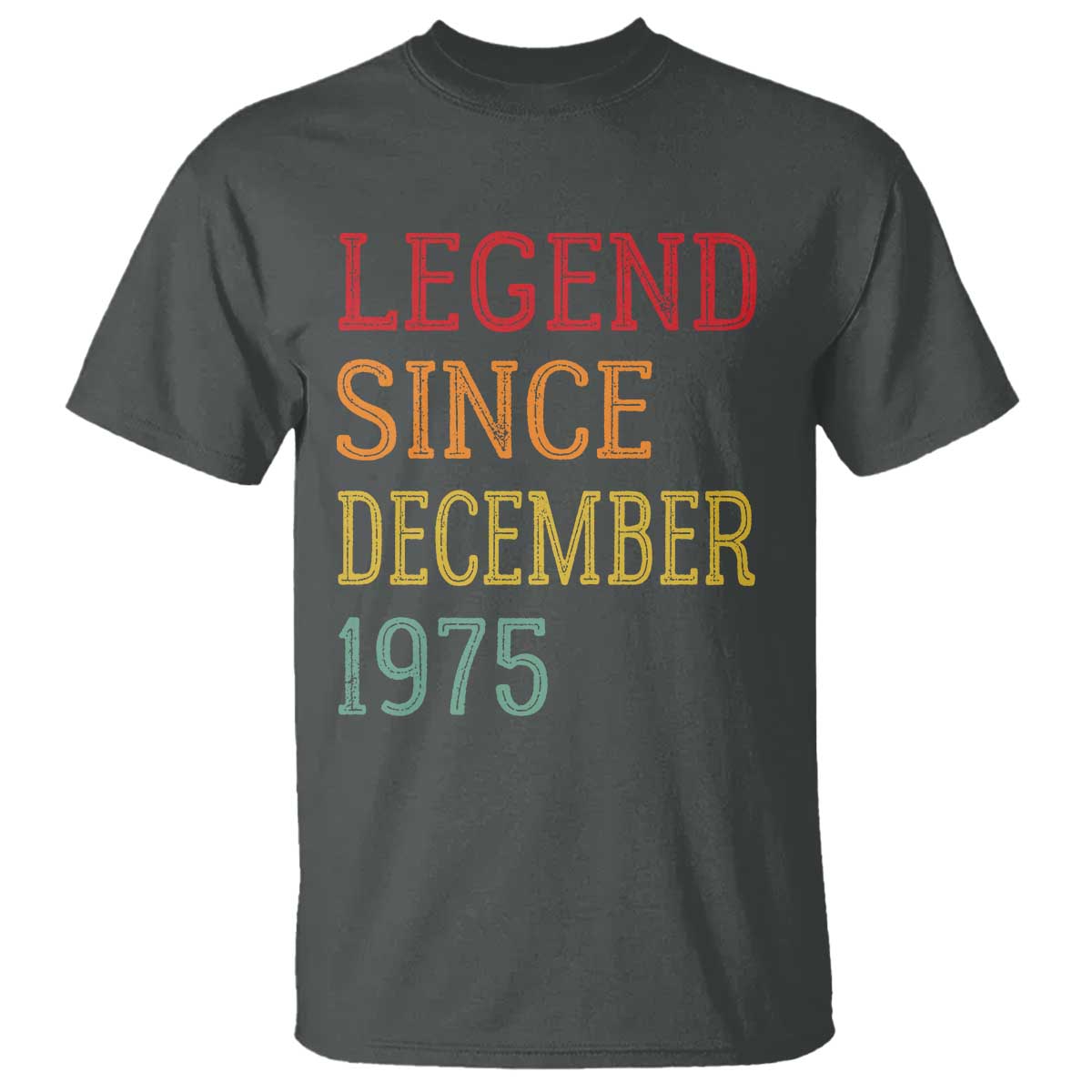 Legend Since December 1975 T Shirt Vintage Retro 50th Birthday Gifts TS10 Dark Heather Print Your Wear
