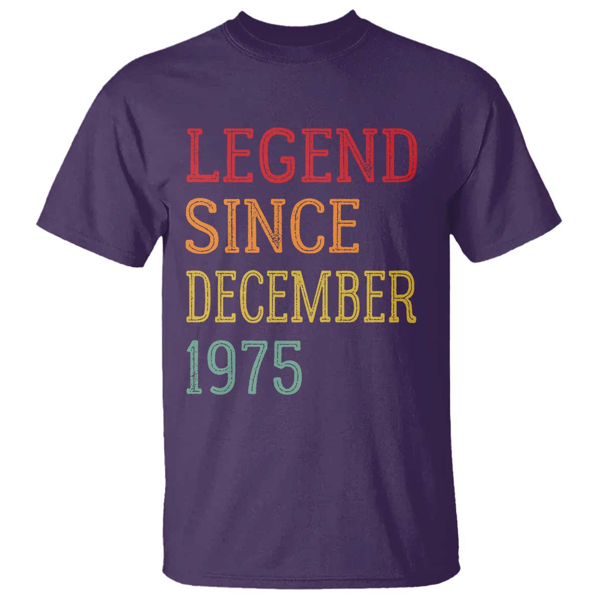 Legend Since December 1975 T Shirt Vintage Retro 50th Birthday Gifts TS10 Purple Print Your Wear