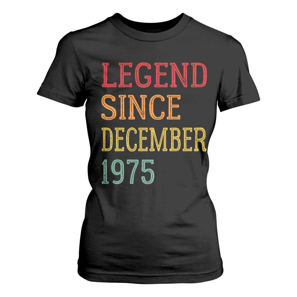 Legend Since December 1975 T Shirt For Women Vintage Retro 50th Birthday Gifts TS10 Black Print Your Wear