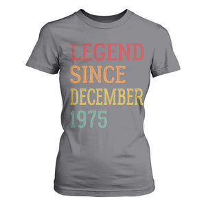 Legend Since December 1975 T Shirt For Women Vintage Retro 50th Birthday Gifts TS10 Charcoal Print Your Wear