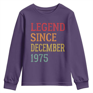 Legend Since December 1975 Youth Sweatshirt Vintage Retro 50th Birthday Gifts TS10 Purple Print Your Wear