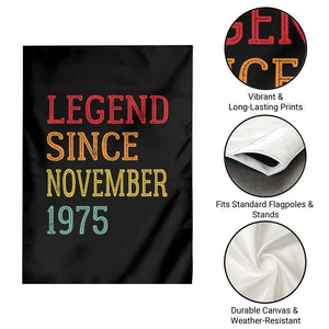 Legend Since November 1975 Garden Flag Vintage Retro 50th Birthday Gifts TS10 Print Your Wear