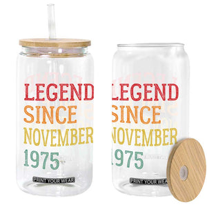 Legend Since November 1975 Glass Can Vintage Retro 50th Birthday Gifts TS10 Print Your Wear