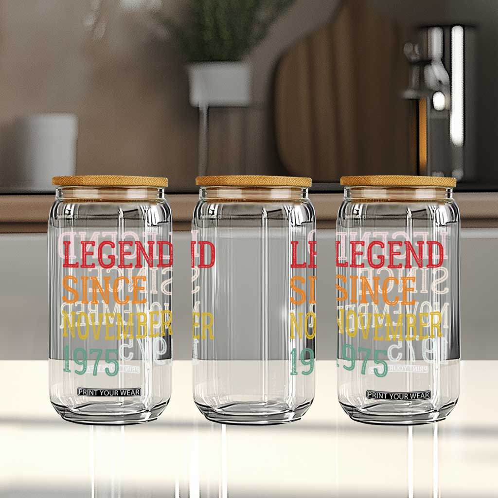 Legend Since November 1975 Glass Can Vintage Retro 50th Birthday Gifts TS10 Print Your Wear
