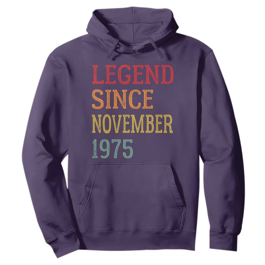 Legend Since November 1975 Hoodie Vintage Retro 50th Birthday Gifts TS10 Purple Print Your Wear