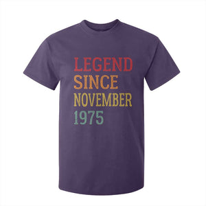 Legend Since November 1975 T Shirt For Kid Vintage Retro 50th Birthday Gifts TS10 Purple Print Your Wear