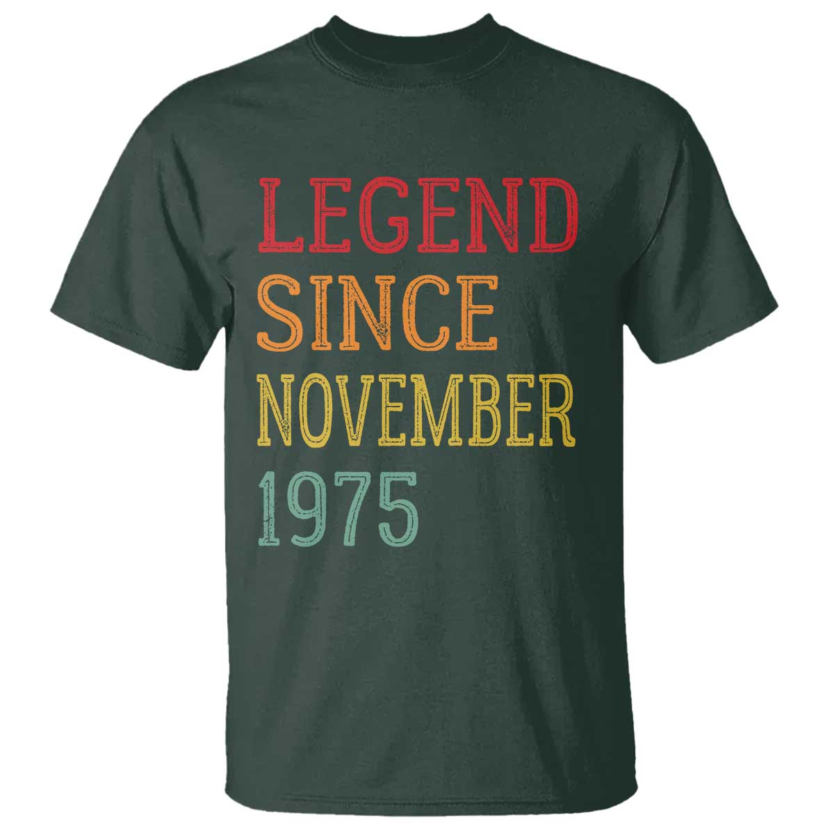 Legend Since November 1975 T Shirt Vintage Retro 50th Birthday Gifts TS10 Dark Forest Green Print Your Wear