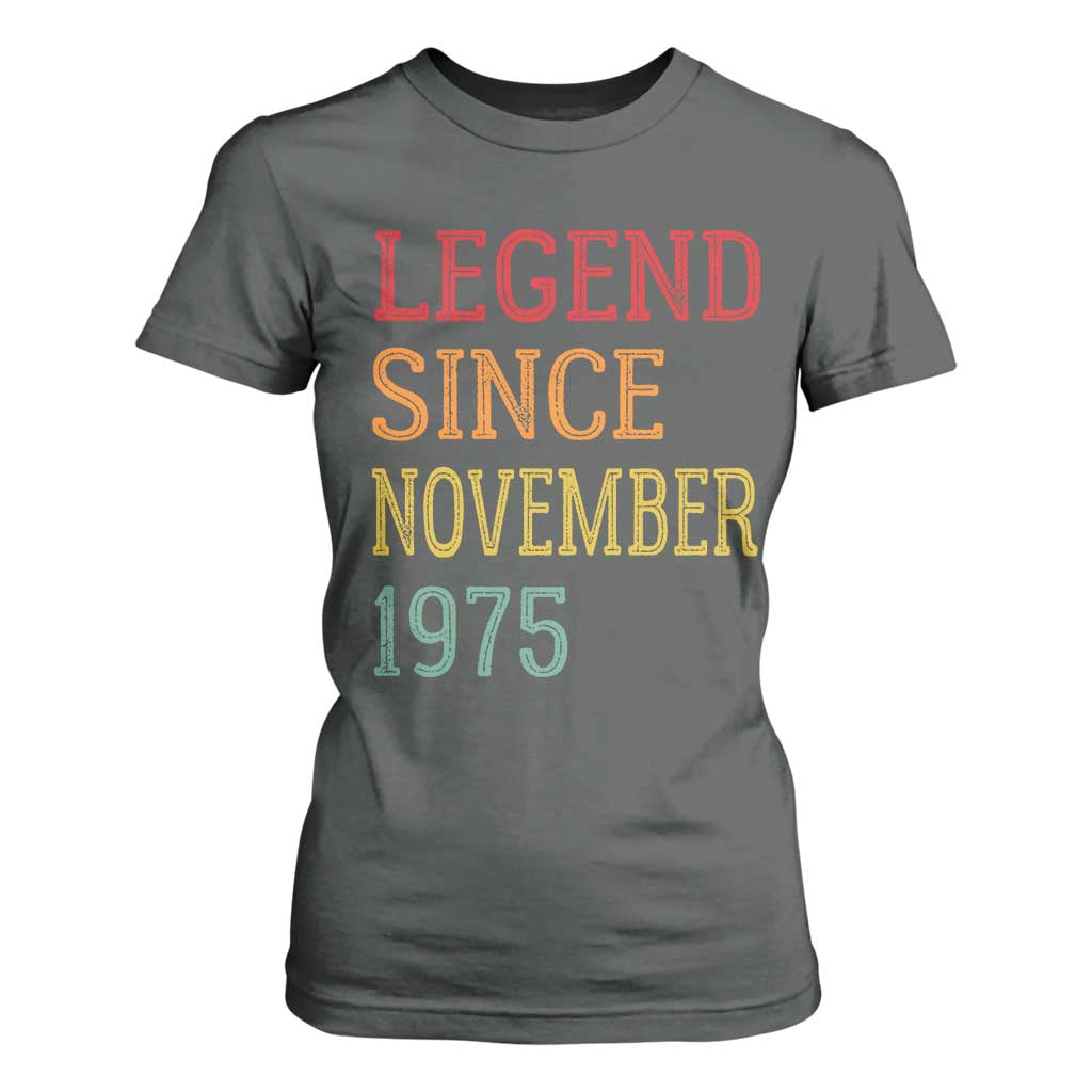 Legend Since November 1975 T Shirt For Women Vintage Retro 50th Birthday Gifts TS10 Dark Heather Print Your Wear