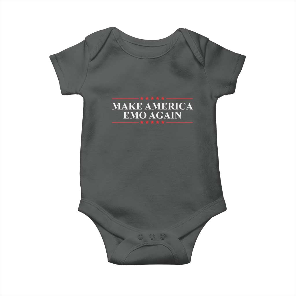 Make America Emo Again Baby Onesie Funny Goth Gothic US TS10 Dark Heather Print Your Wear
