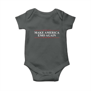 Make America Emo Again Baby Onesie Funny Goth Gothic US TS10 Dark Heather Print Your Wear