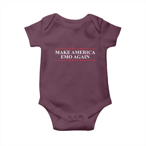 Make America Emo Again Baby Onesie Funny Goth Gothic US TS10 Maroon Print Your Wear