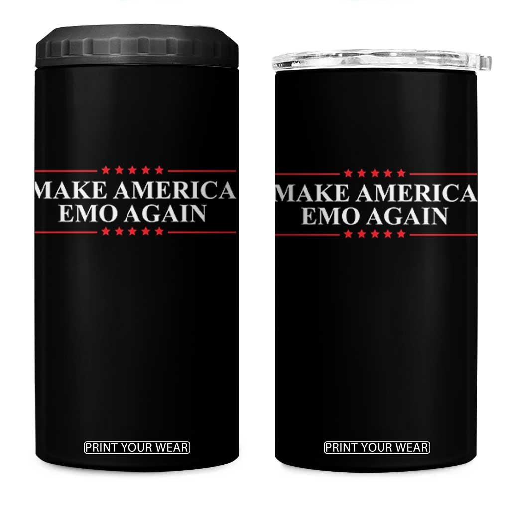 Make America Emo Again 4 in 1 Can Cooler Tumbler Funny Goth Gothic US TS10 One Size: 16 oz Black Print Your Wear