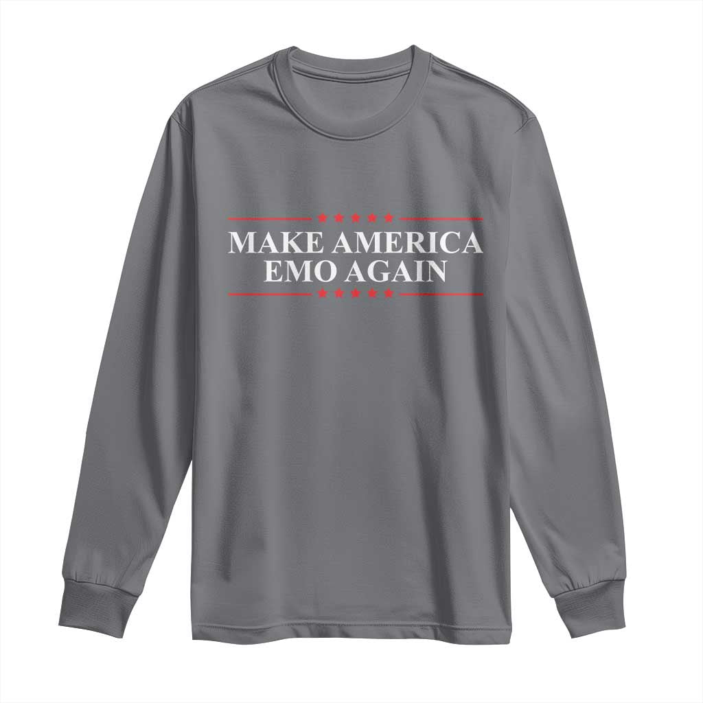 Make America Emo Again Long Sleeve Shirt Funny Goth Gothic US TS10 Charcoal Print Your Wear