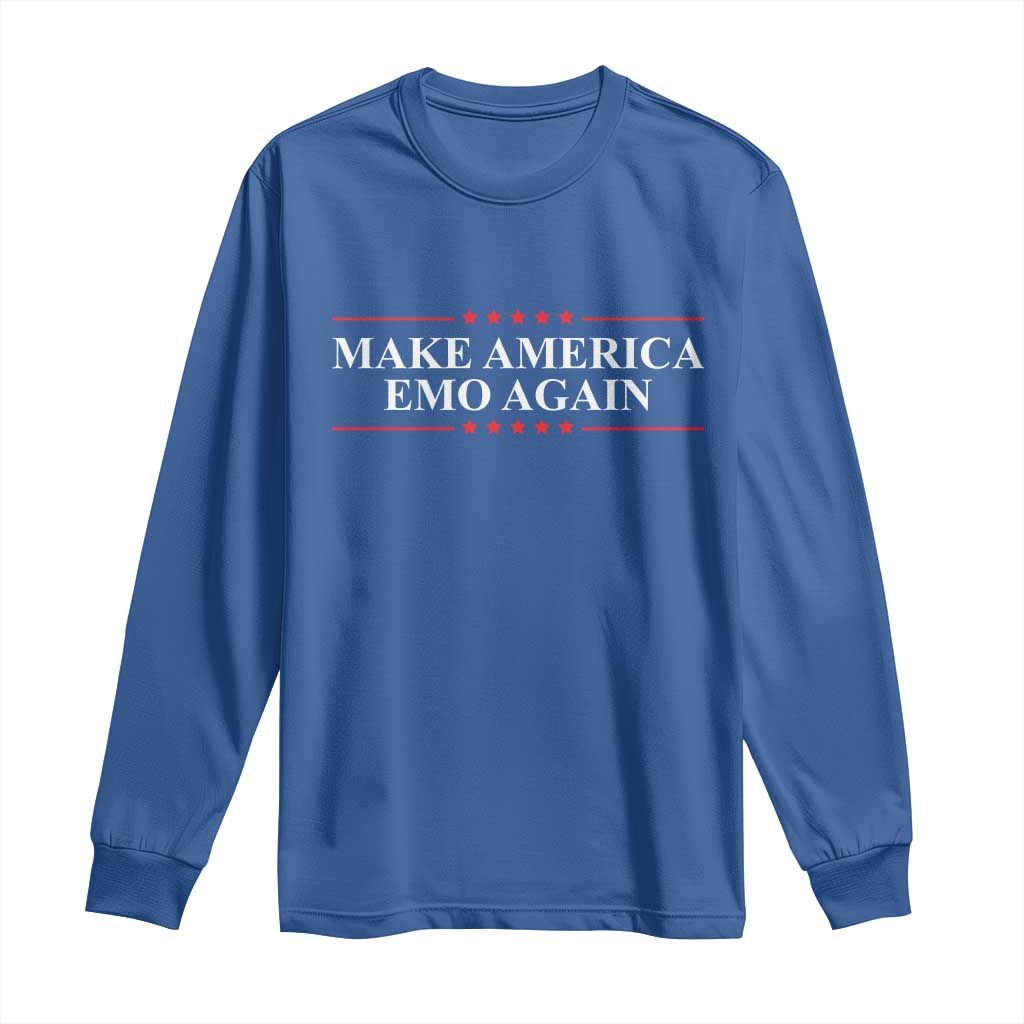 Make America Emo Again Long Sleeve Shirt Funny Goth Gothic US TS10 Royal Blue Print Your Wear