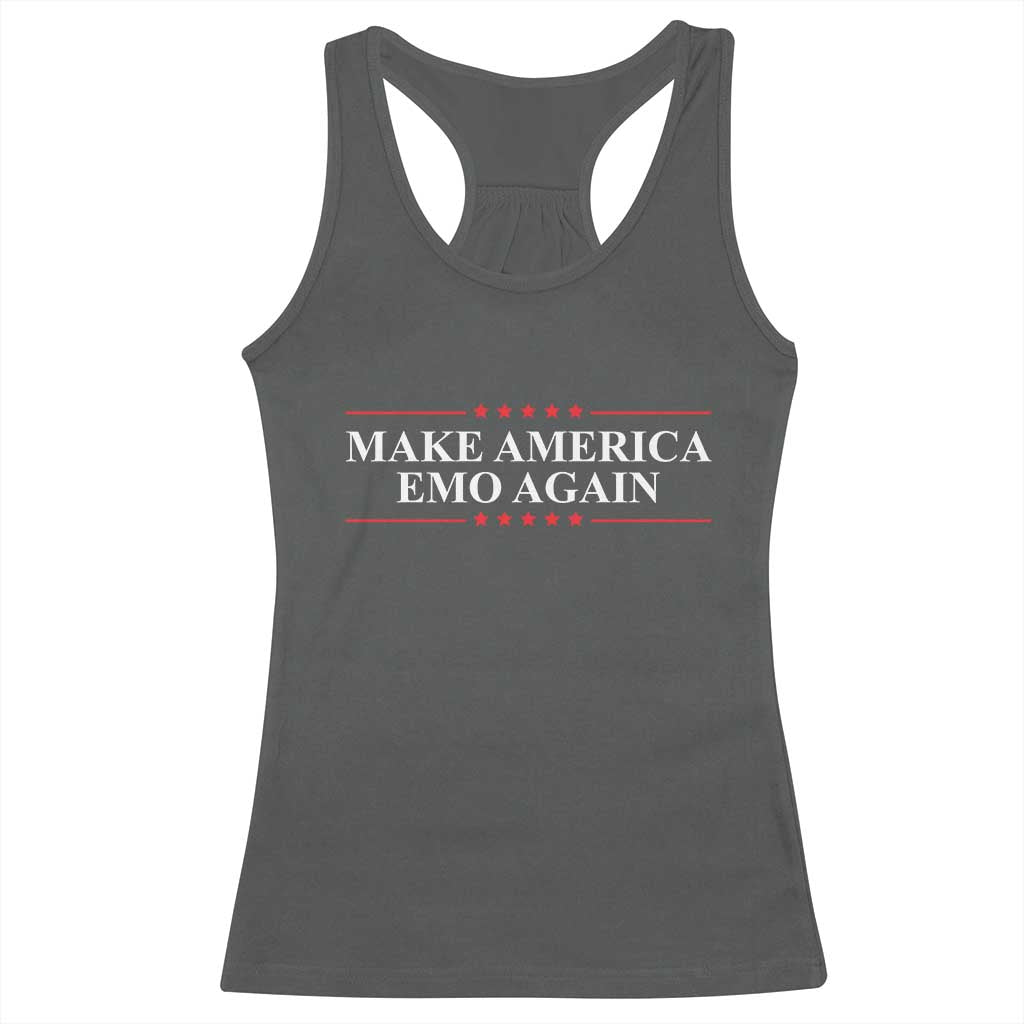 Make America Emo Again Racerback Tank Top Funny Goth Gothic US TS10 Dark Heather Print Your Wear