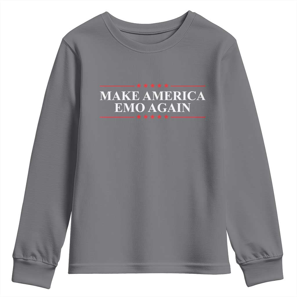Make America Emo Again Youth Sweatshirt Funny Goth Gothic US TS10 Charcoal Print Your Wear