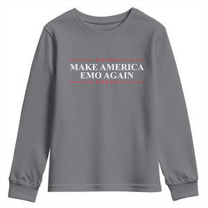 Make America Emo Again Youth Sweatshirt Funny Goth Gothic US TS10 Charcoal Print Your Wear