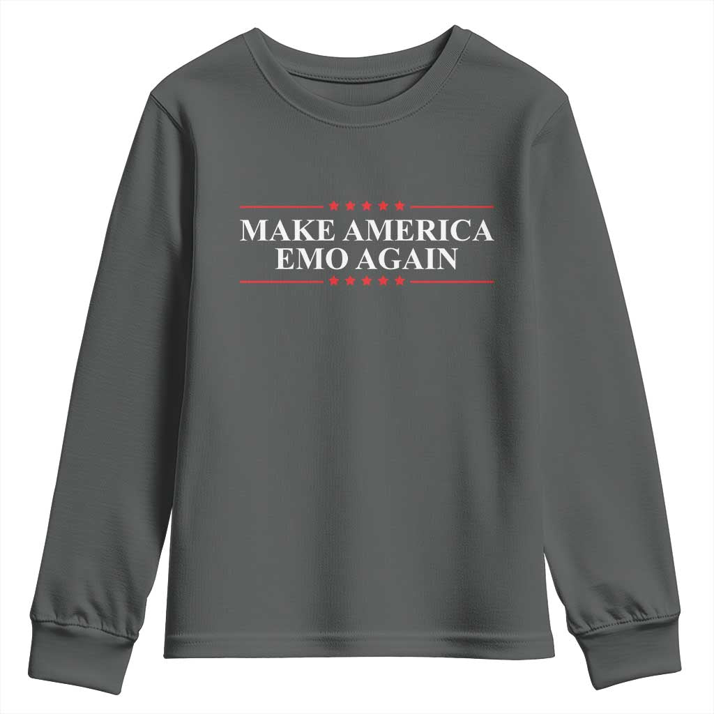 Make America Emo Again Youth Sweatshirt Funny Goth Gothic US TS10 Dark Heather Print Your Wear