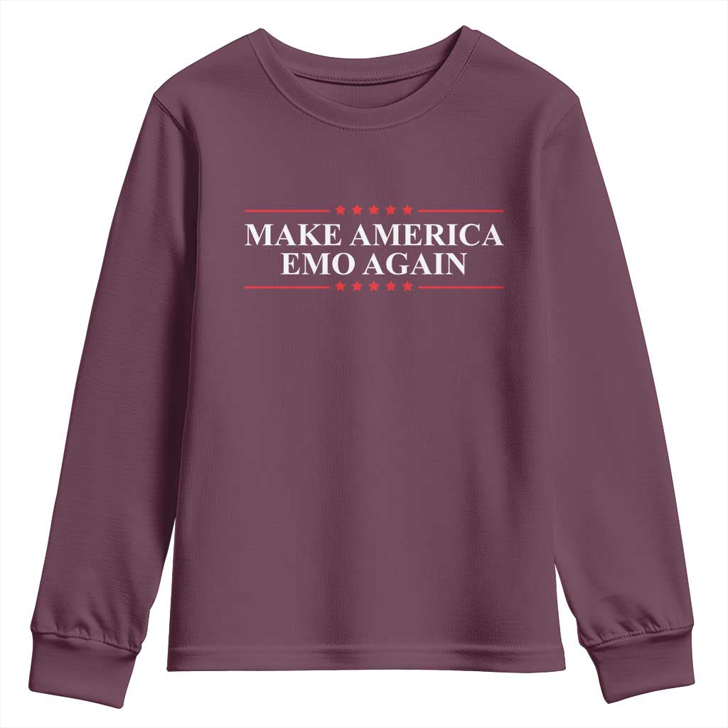 Make America Emo Again Youth Sweatshirt Funny Goth Gothic US TS10 Maroon Print Your Wear
