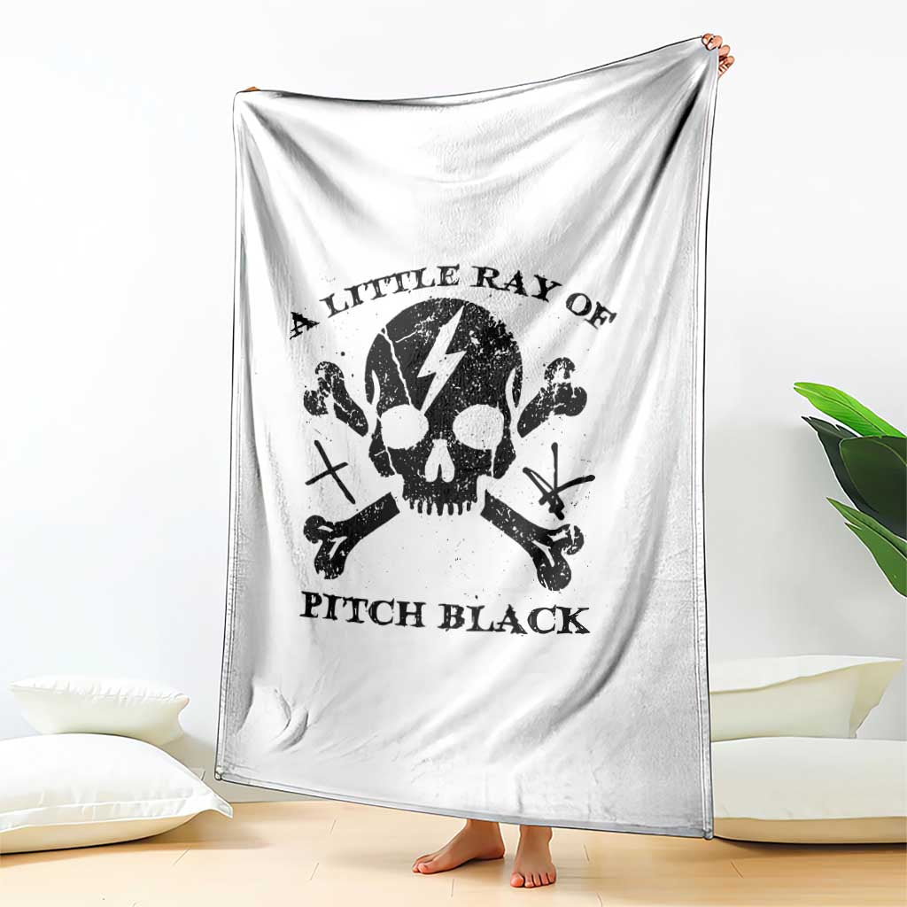 A Little Ray of Pitch Black Throw Blanket Dark Humor Sarcastic Halloween Spooky Skull TS10 Print Your Wear