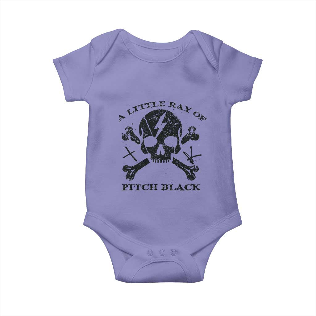 A Little Ray of Pitch Black Baby Onesie Dark Humor Sarcastic Halloween Spooky Skull TS10 Violet Print Your Wear