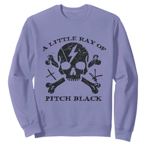 A Little Ray of Pitch Black Sweatshirt Dark Humor Sarcastic Halloween Spooky Skull TS10 Violet Print Your Wear