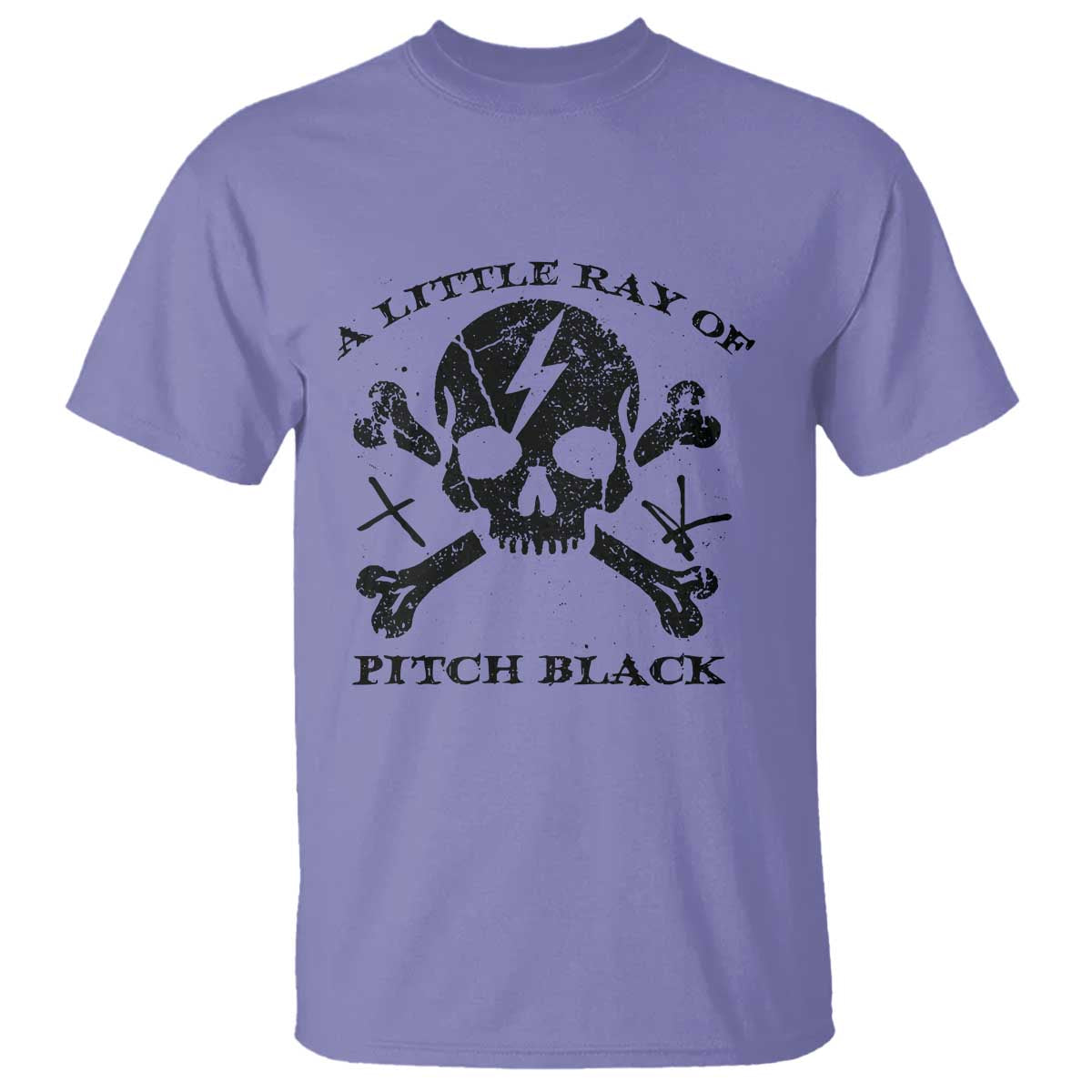 A Little Ray of Pitch Black T Shirt Dark Humor Sarcastic Halloween Spooky Skull TS10 Violet Print Your Wear