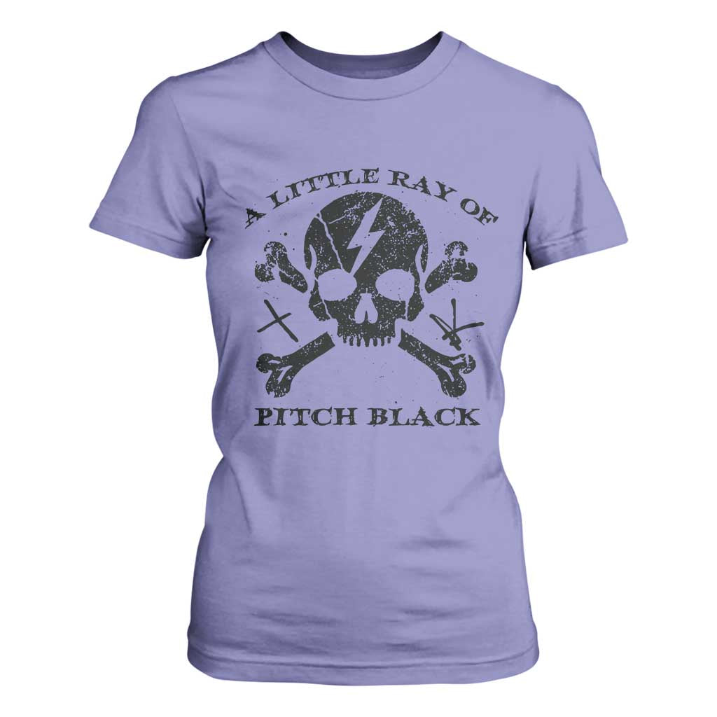 A Little Ray of Pitch Black T Shirt For Women Dark Humor Sarcastic Halloween Spooky Skull TS10 Violet Print Your Wear