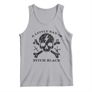 A Little Ray of Pitch Black Tank Top Dark Humor Sarcastic Halloween Spooky Skull TS10 Athletic Heather Print Your Wear