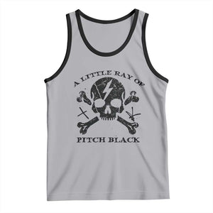 A Little Ray of Pitch Black Tank Top Dark Humor Sarcastic Halloween Spooky Skull TS10 Athletic Heather Black Print Your Wear