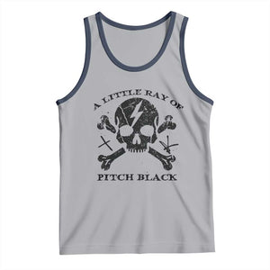 A Little Ray of Pitch Black Tank Top Dark Humor Sarcastic Halloween Spooky Skull TS10 Athletic Heather Navy Print Your Wear