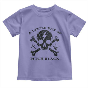 A Little Ray of Pitch Black Toddler T Shirt Dark Humor Sarcastic Halloween Spooky Skull TS10 Violet Print Your Wear