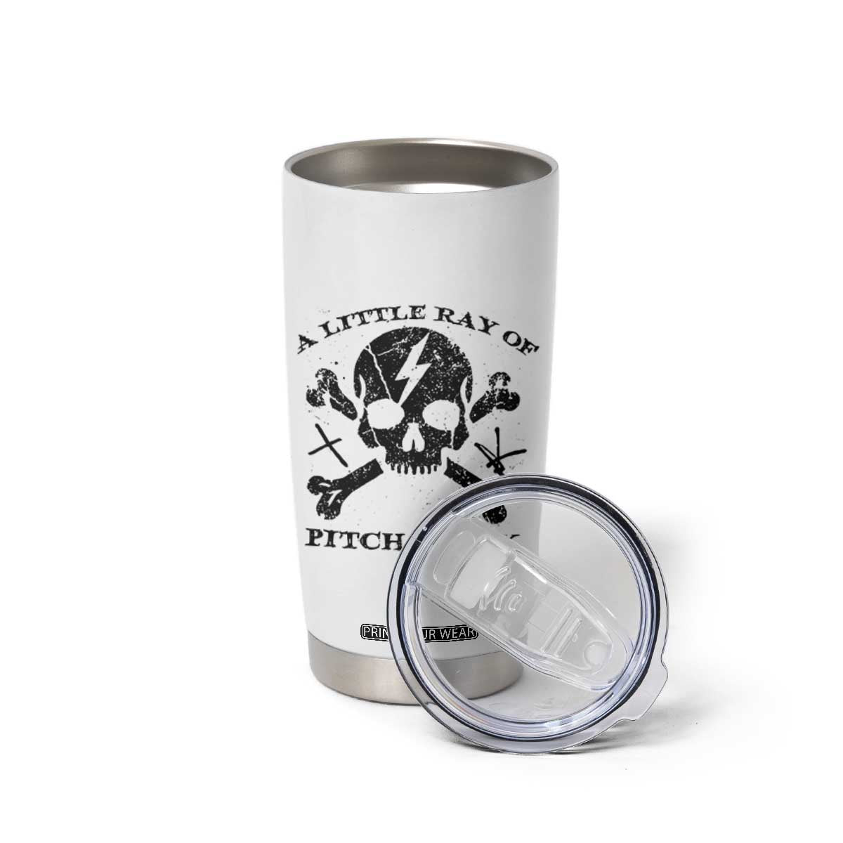 A Little Ray of Pitch Black Tumbler Cup Dark Humor Sarcastic Halloween Spooky Skull TS10 Print Your Wear