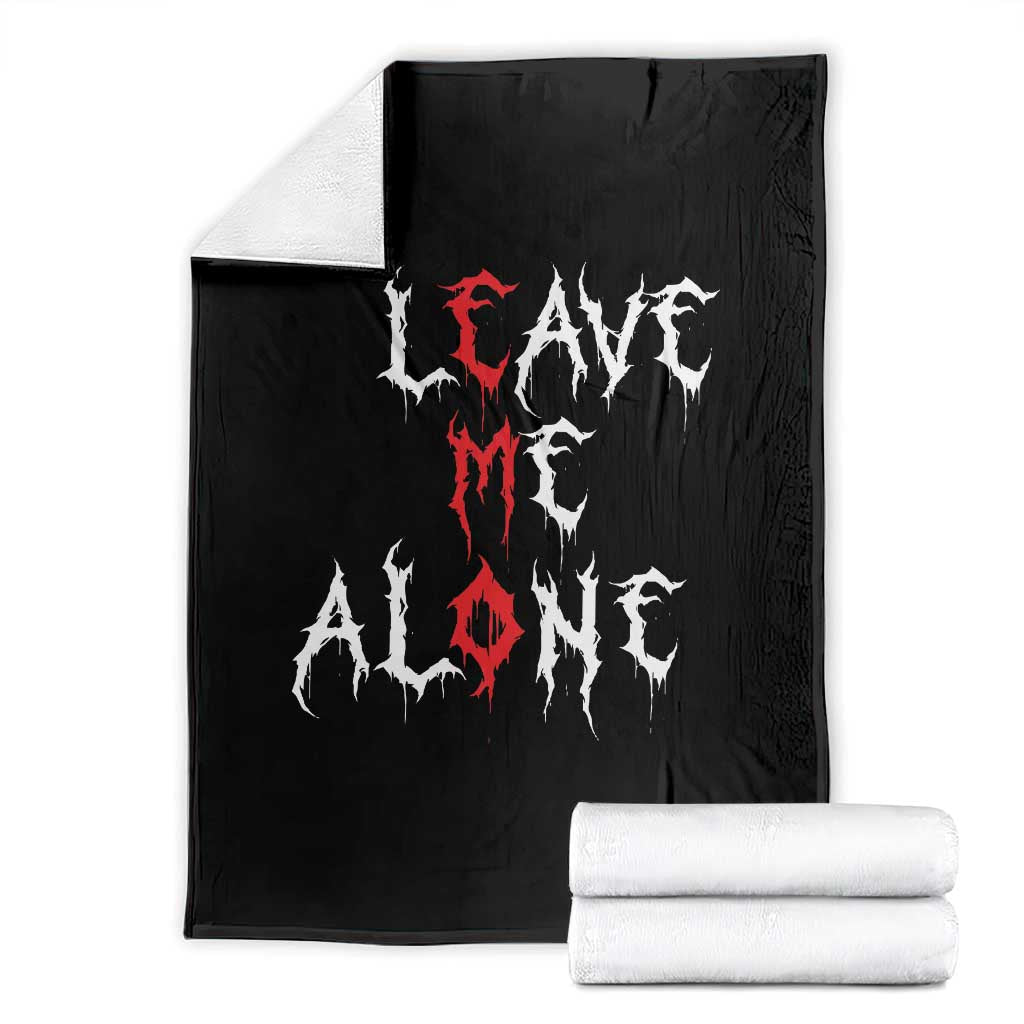 Leave me Alone Emo Throw Blanket Aesthetic Goth Scene Alternative Music TS10 Black Print Your Wear
