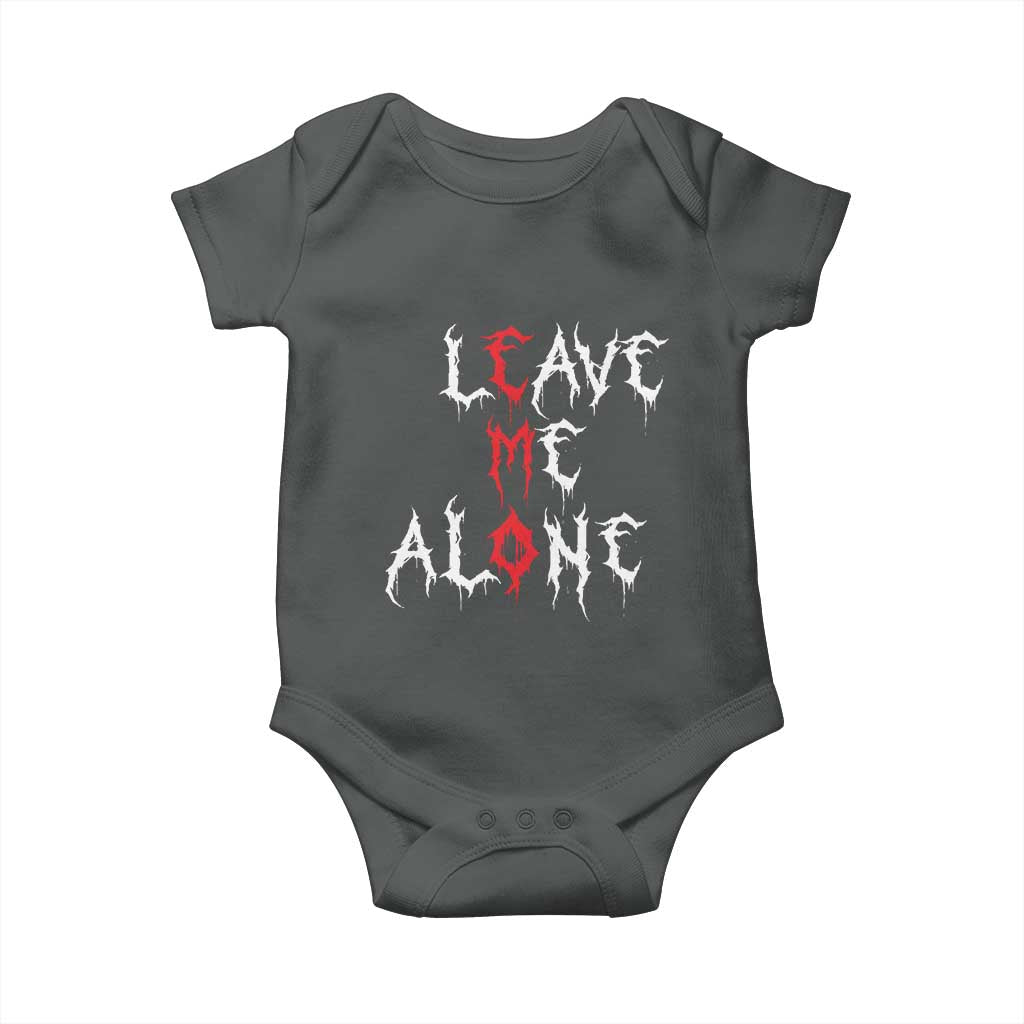Leave me Alone Emo Baby Onesie Aesthetic Goth Scene Alternative Music TS10 Dark Heather Print Your Wear
