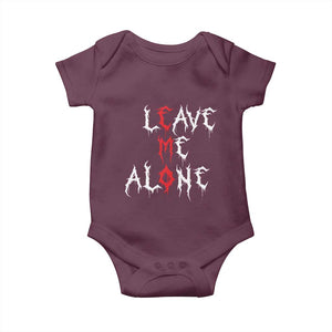 Leave me Alone Emo Baby Onesie Aesthetic Goth Scene Alternative Music TS10 Maroon Print Your Wear