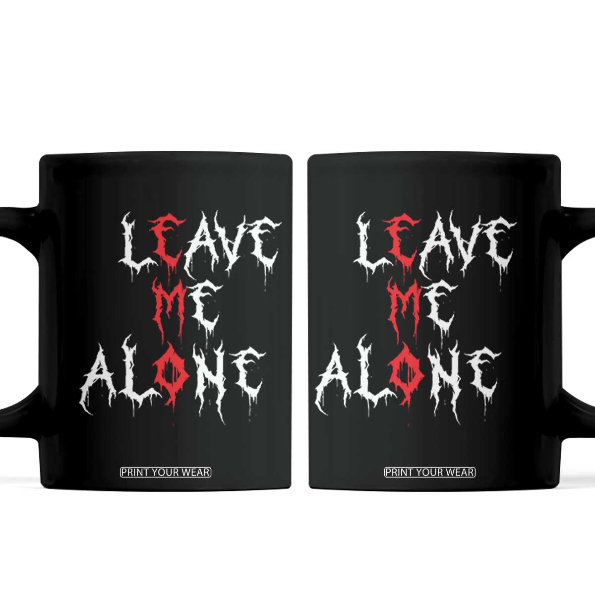 Leave me Alone Emo Coffee Mug Aesthetic Goth Scene Alternative Music TS10 Black Print Your Wear
