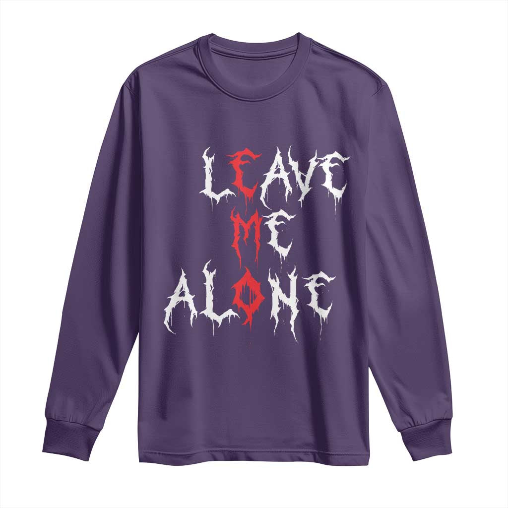 Leave me Alone Emo Long Sleeve Shirt Aesthetic Goth Scene Alternative Music TS10 Purple Print Your Wear